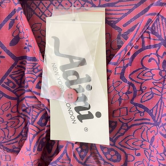 Vintage 70s Ruffle Collar Boho Prairie Dress Purple Batik Print Sheer Hippie - Picture 9 of 11